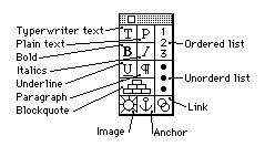 the palette of Simple HTML Editor (SHE)